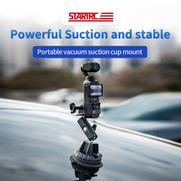 For DJI OSMO Pocket 3 STARTRC Suction Cup Holder Expansion Adapter Bracket (Black)