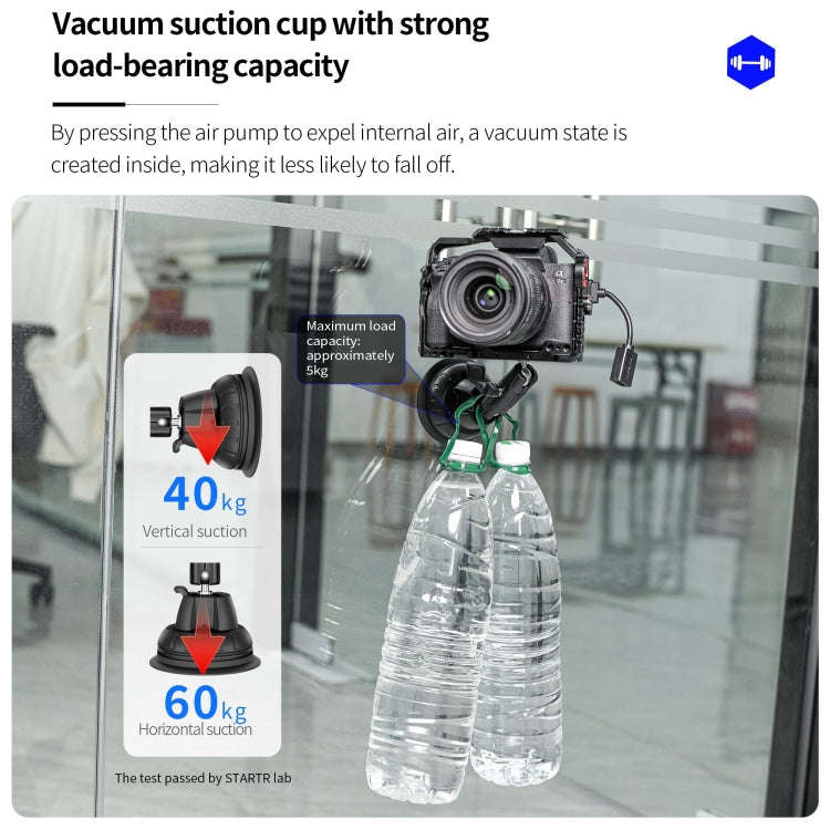 For DJI OSMO Pocket 3 STARTRC Suction Cup Holder Expansion Adapter Bracket (Black)