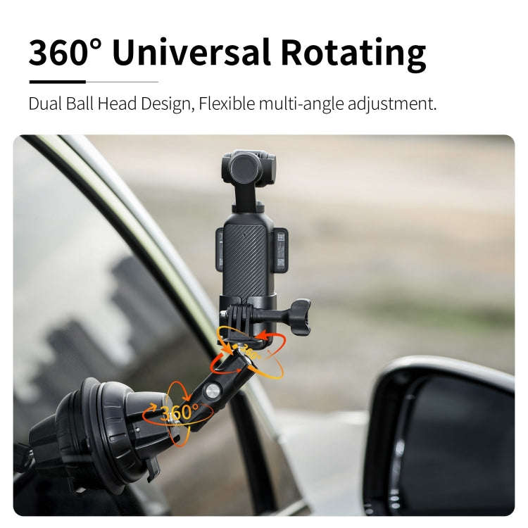 For DJI OSMO Pocket 3 STARTRC Suction Cup Holder Expansion Adapter Bracket (Black)