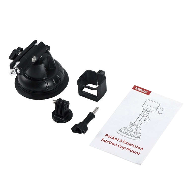 For DJI OSMO Pocket 3 STARTRC Suction Cup Holder Expansion Adapter Bracket (Black)