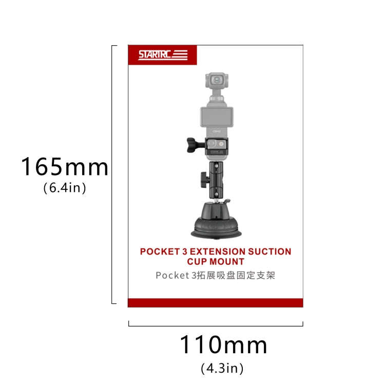 For DJI OSMO Pocket 3 STARTRC Suction Cup Holder Expansion Adapter Bracket (Black)