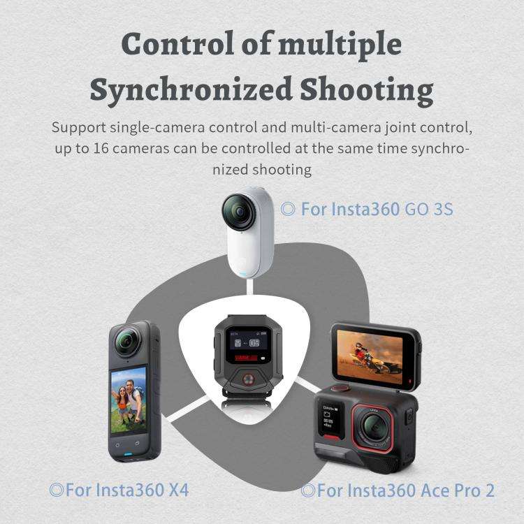 STARTRC GPS Bluetooth Remote Control For Insta360 X4 Series / Ace Pro Series / GO 3S Series (Black)