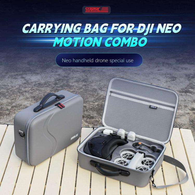 For DJI Neo STARTRC Upgraded Shoulder PU Storage Bag Handbag (Grey)