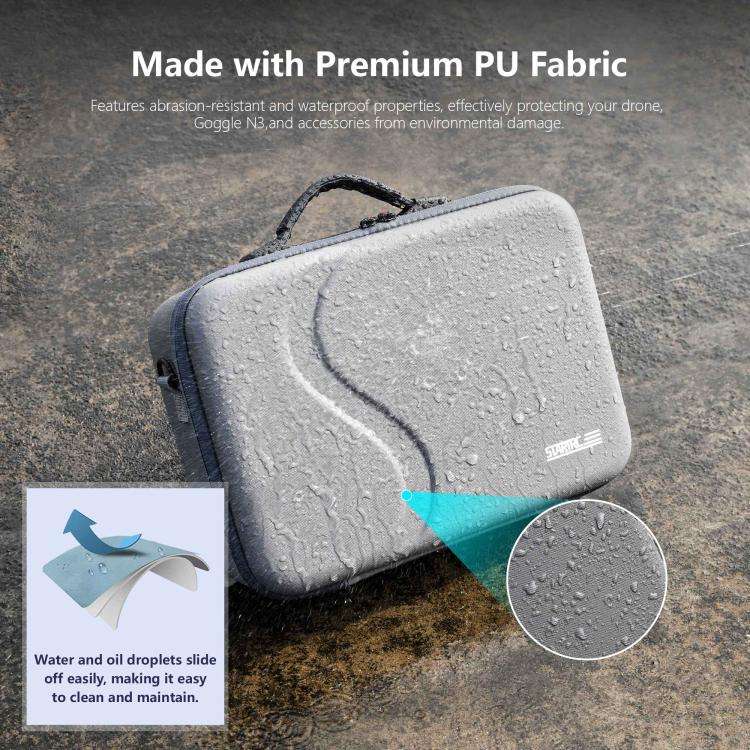 For DJI Neo STARTRC Upgraded Shoulder PU Storage Bag Handbag (Grey)