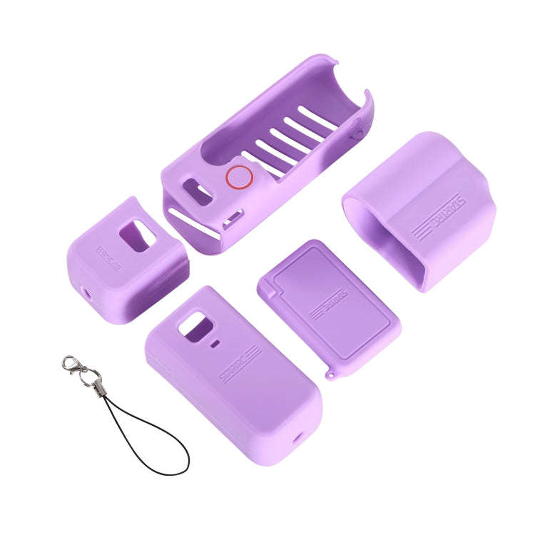 For DJI OSMO Pocket 3 STARTRC 5 in 1 Body Lens Handle Screen Silicone TPU Case (Purple)