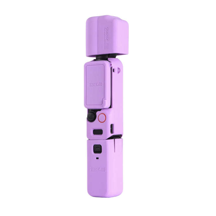For DJI OSMO Pocket 3 STARTRC 5 in 1 Body Lens Handle Screen Silicone TPU Case (Purple)