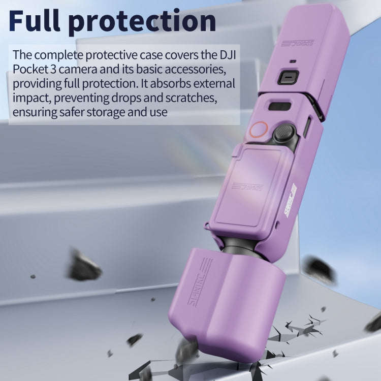 For DJI OSMO Pocket 3 STARTRC 5 in 1 Body Lens Handle Screen Silicone TPU Case (Purple)