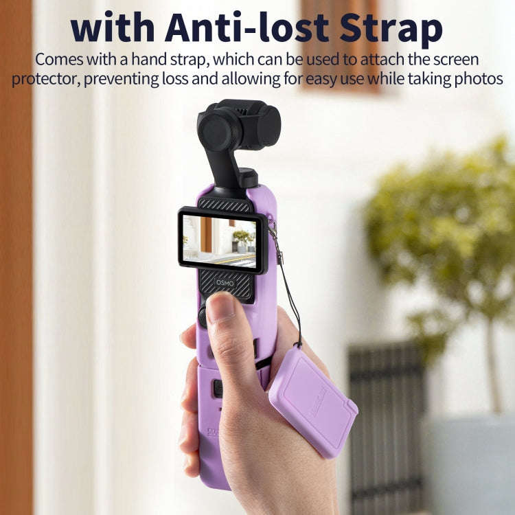 For DJI OSMO Pocket 3 STARTRC 5 in 1 Body Lens Handle Screen Silicone TPU Case (Purple)