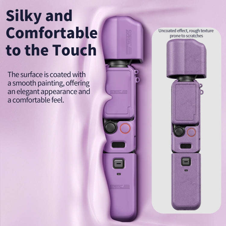 For DJI OSMO Pocket 3 STARTRC 5 in 1 Body Lens Handle Screen Silicone TPU Case (Purple)