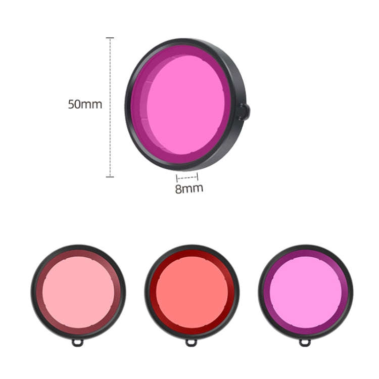 For DJI Osmo Action 5 Pro / 4 / 3 Housing Diving Color Lens Filter (Red)