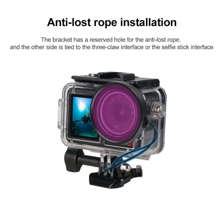 For DJI Osmo Action 5 Pro / 4 / 3 Housing Diving Color Lens Filter (Red)