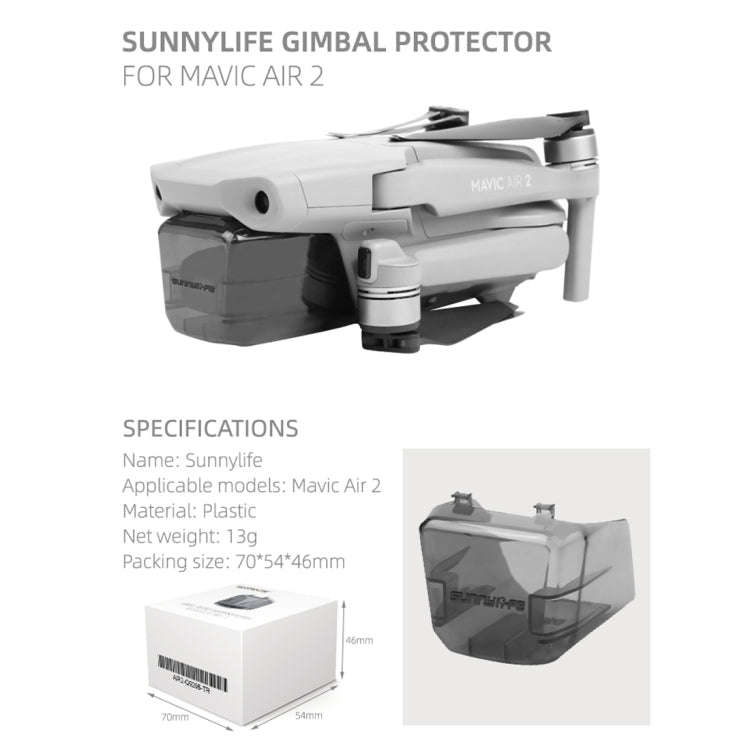 Sunnylife For DJI Mavic Air 2 Camera Lens Protective Cover Hood (Grey)