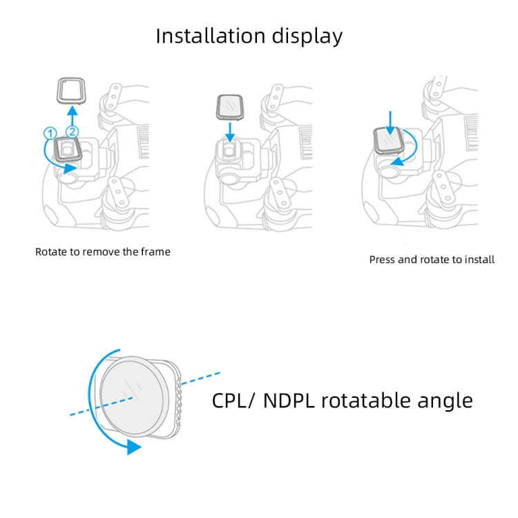 JSR Drone Variable VND 6-9 Stop Lens Filter for DJI MAVIC Air 2