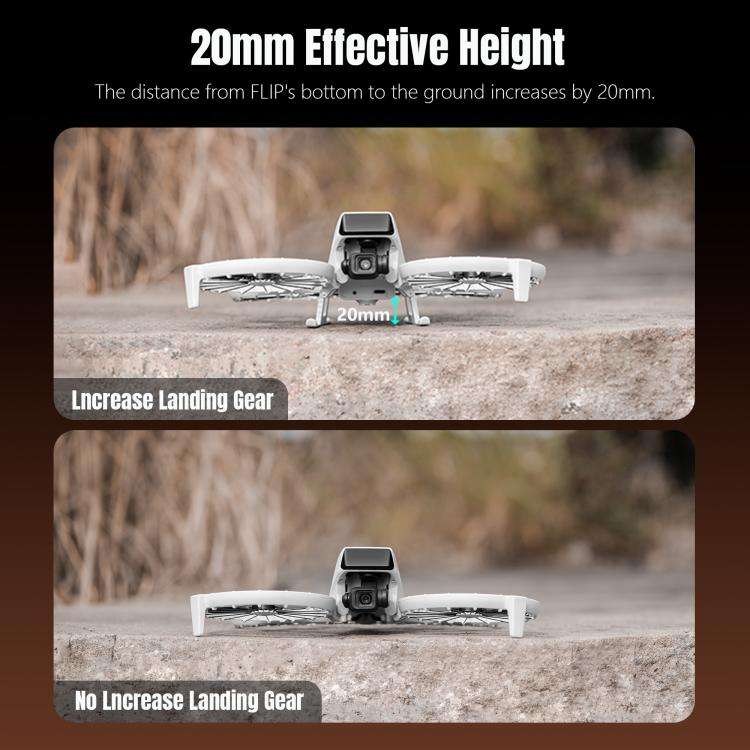 For DJI Flip STARTRC LED Light Folding Heightened Landing Gear Training Rack (Grey)