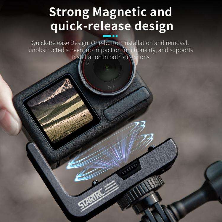 For DJI Osmo Action 5 Pro / 4 / 3 STARTRC L-shaped Magnetic Quick Release Bracket (Black)