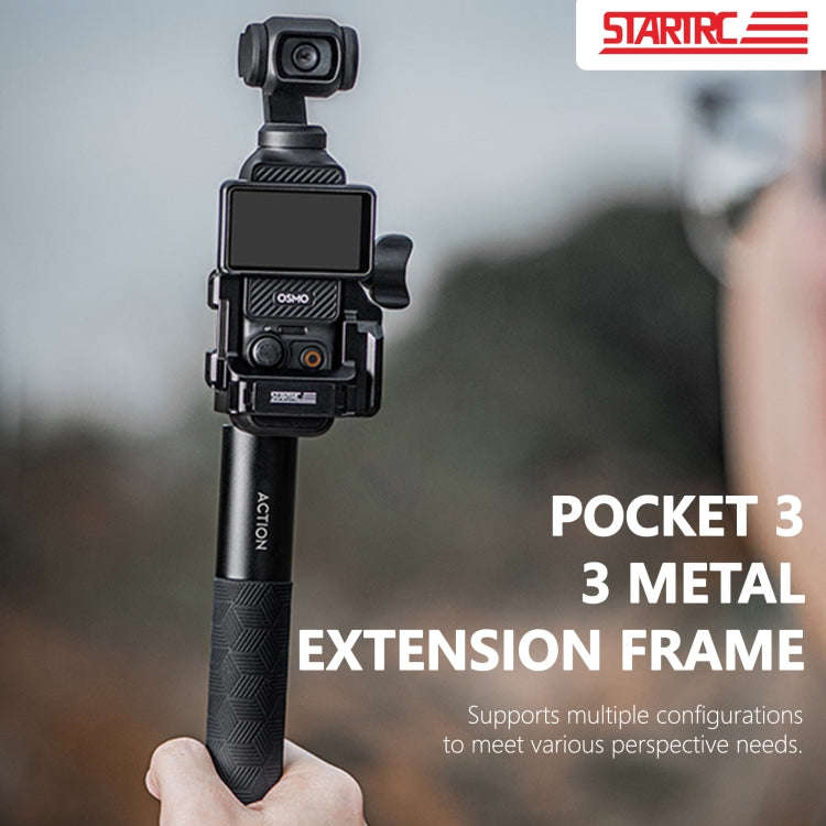 For DJI OSMO Pocket 3 STARTRC Metal Protection Frame Cage Expansion Adapter Bracket (Black)