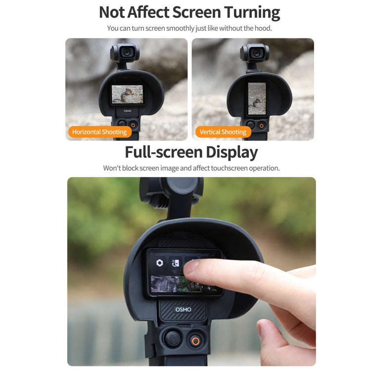 For DJI OSMO Pocket 3 Sunnylife Sunshade Screen Protective Cover Hood (Black)