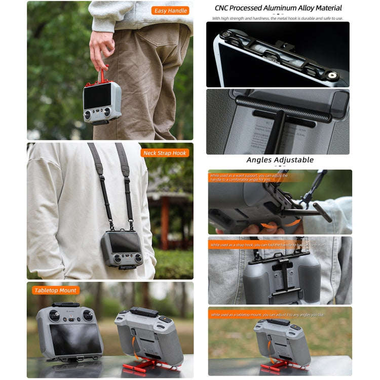 For DJI RC 2 / 1 Sunnylife ZJ764 Controller Handle Waist Support Tabletop Mount Neck Strap Hook H...