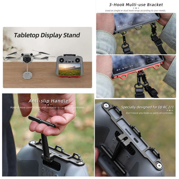 For DJI RC 2 / 1 Sunnylife ZJ764 Controller Handle Waist Support Tabletop Mount Neck Strap Hook H...