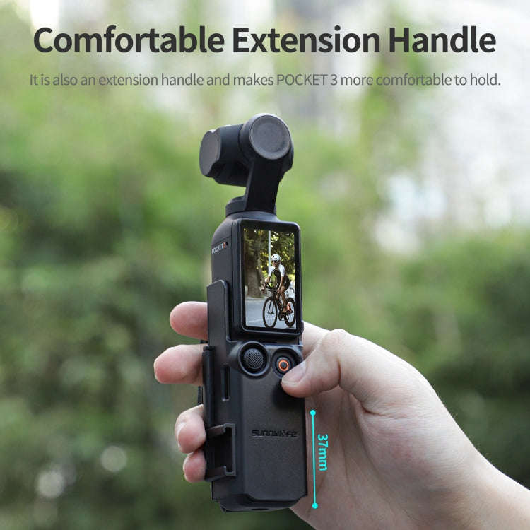 For DJI OSMO Pocket 3 Sunnylife Hand Band Protective Frame Cold Shoe Extension Handle Cover (Black)