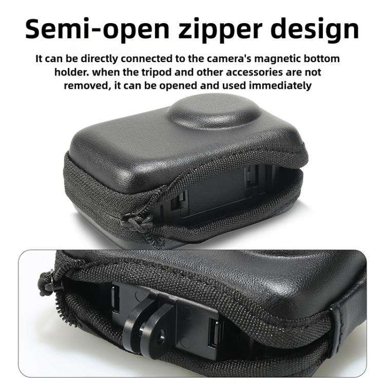 For DJI Osmo Action 5 Pro / 4 / 3 Portable Body Half Coverage Storage Box Bag (Black)