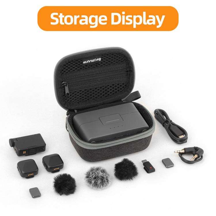 For DJI Mic Mini Sunnylife Portable Protective Box Storage Bag (Black)