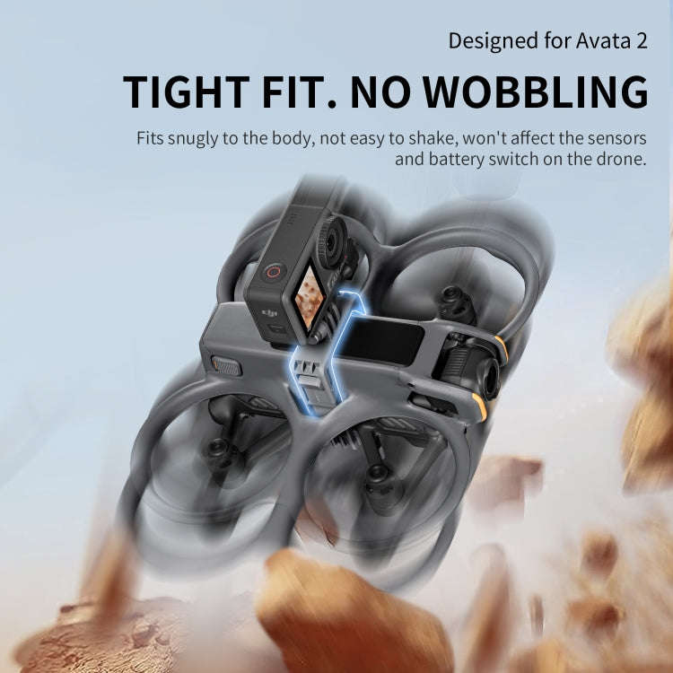For DJI Avata 2 STARTRC Action Camera Holder Mount Drone Expansion Bracket (Black)