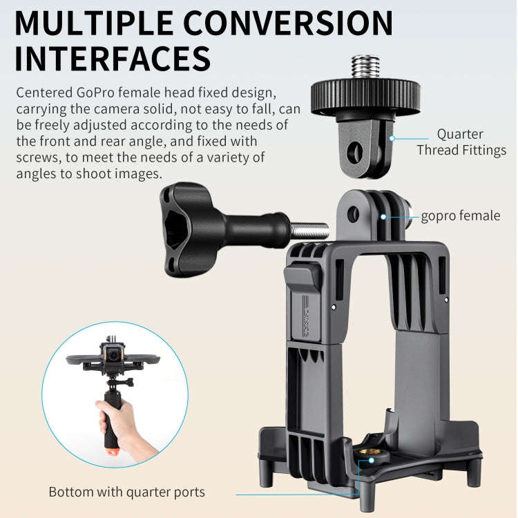 For DJI Avata 2 STARTRC Action Camera Holder Mount Drone Expansion Bracket (Black)