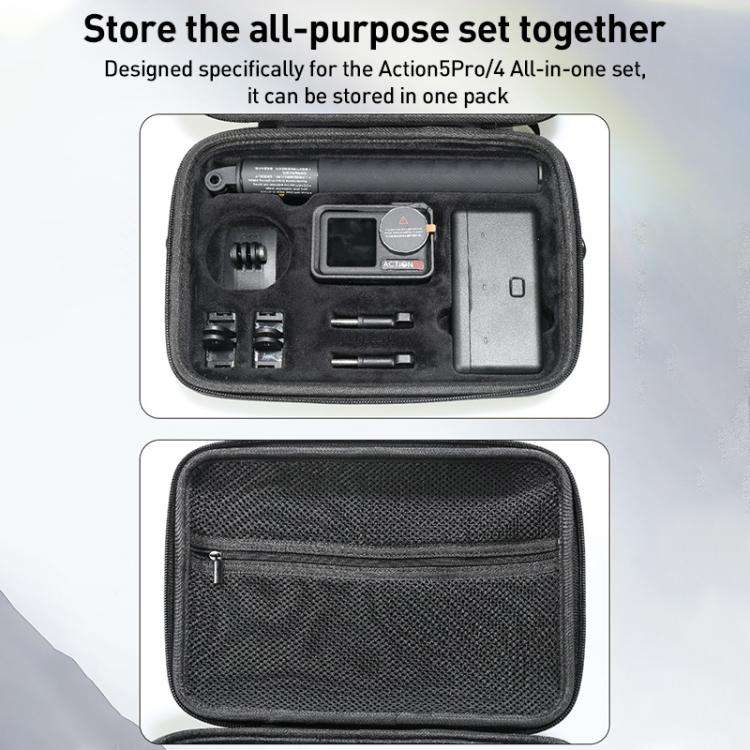 For DJI Osmo Action 5 Pro / 4 / 3 Hand Strap Shoulder Bag Camera and Accessories PU Storage Bag (...