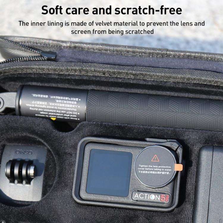 For DJI Osmo Action 5 Pro / 4 / 3 Hand Strap Shoulder Bag Camera and Accessories PU Storage Bag (...