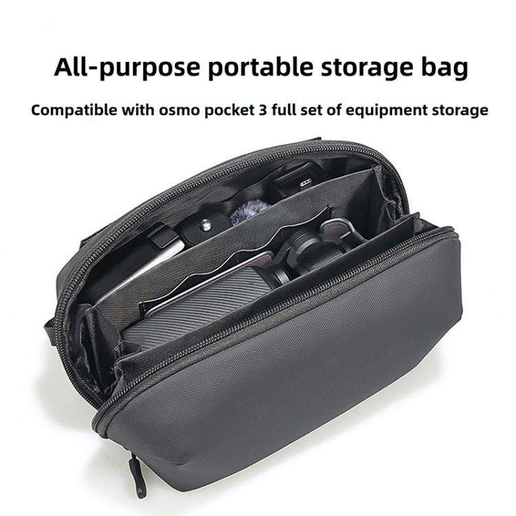 For DJI OSMO Pocket 3 Portable Carrying Case Body Storage Bag with Strap (Black)