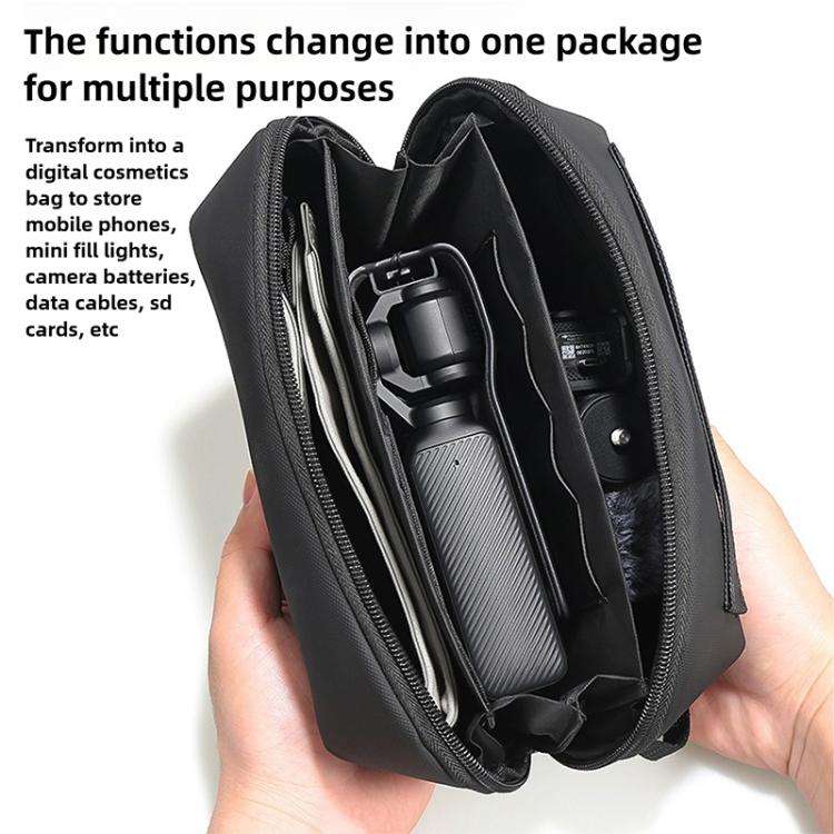 For DJI OSMO Pocket 3 Portable Carrying Case Body Storage Bag with Strap (Black)