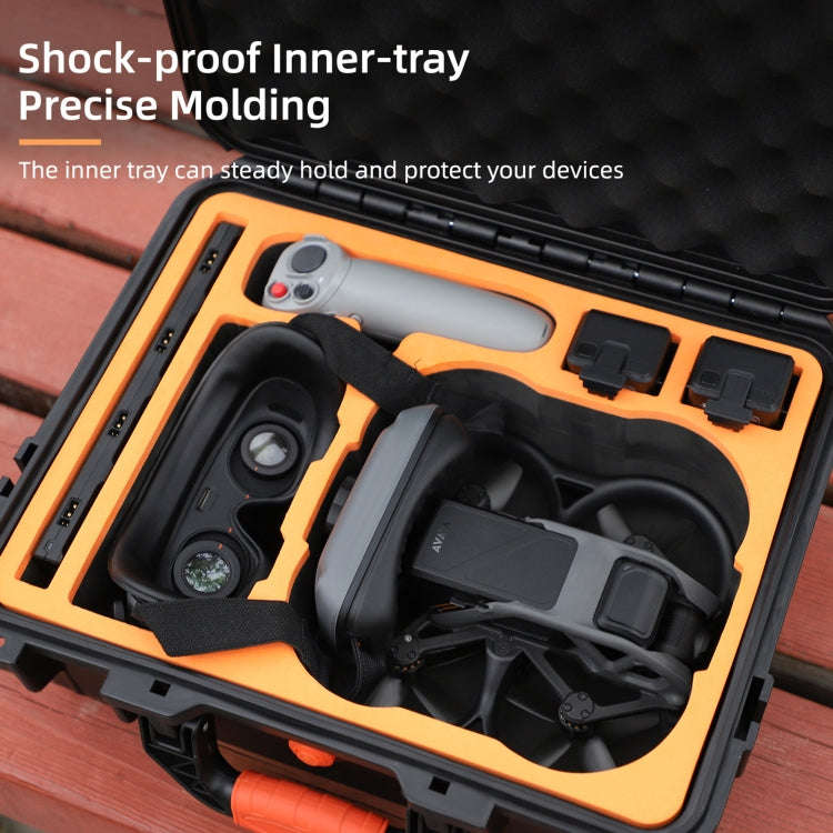 For DJI Avata Sunnylife AQX-6-U Upgraded Waterproof Shockproof Safety Carry Case Storage Bag (Black)