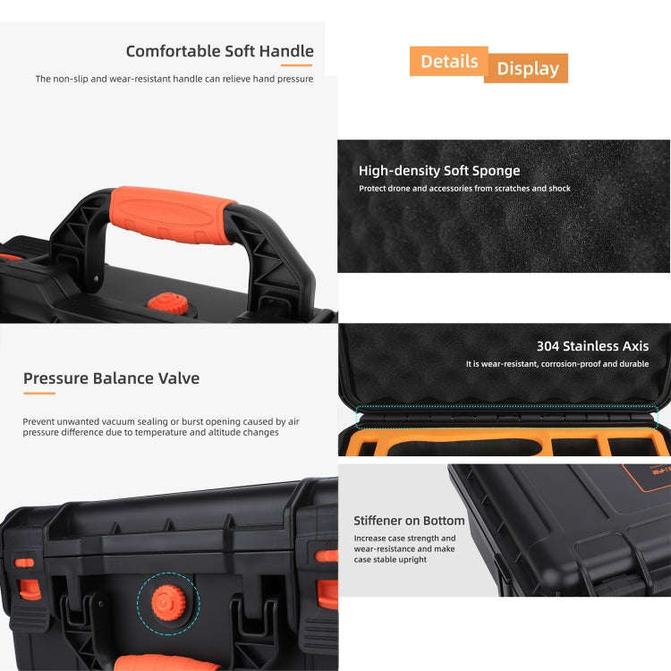 For DJI Avata Sunnylife AQX-6-U Upgraded Waterproof Shockproof Safety Carry Case Storage Bag (Black)