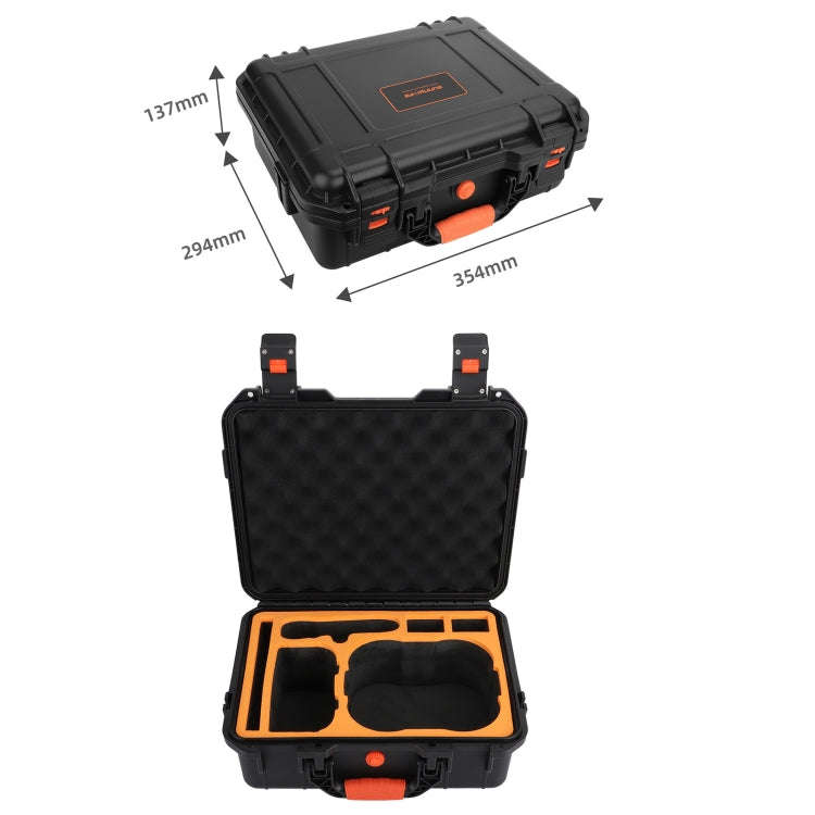 For DJI Avata Sunnylife AQX-6-U Upgraded Waterproof Shockproof Safety Carry Case Storage Bag (Black)