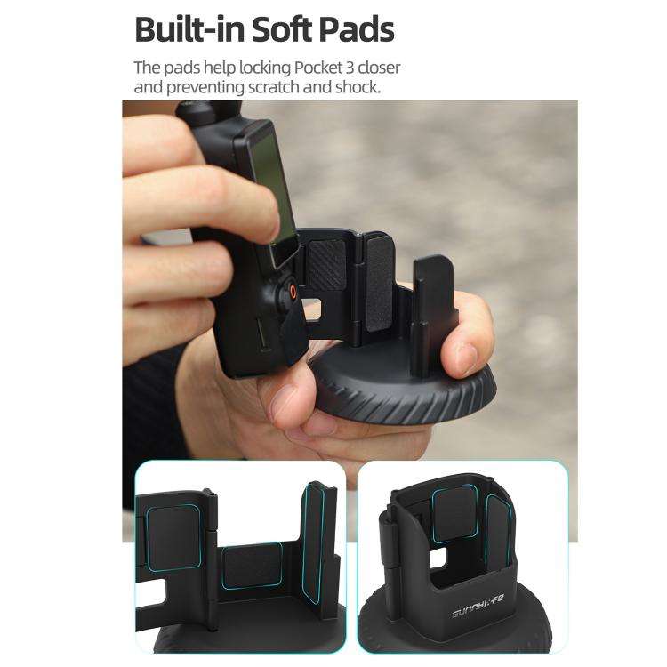 For DJI Osmo Pocket 3 Sunnylife Magnetic Base Mount Tabletop Base Stand Holder (Black)