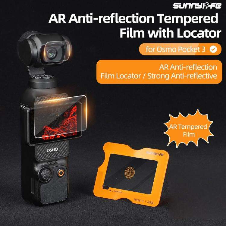 For DJI Osmo Pocket 3 Sunnylife Screen Protector AR Anti-reflection Tempered Glass Film with Film...