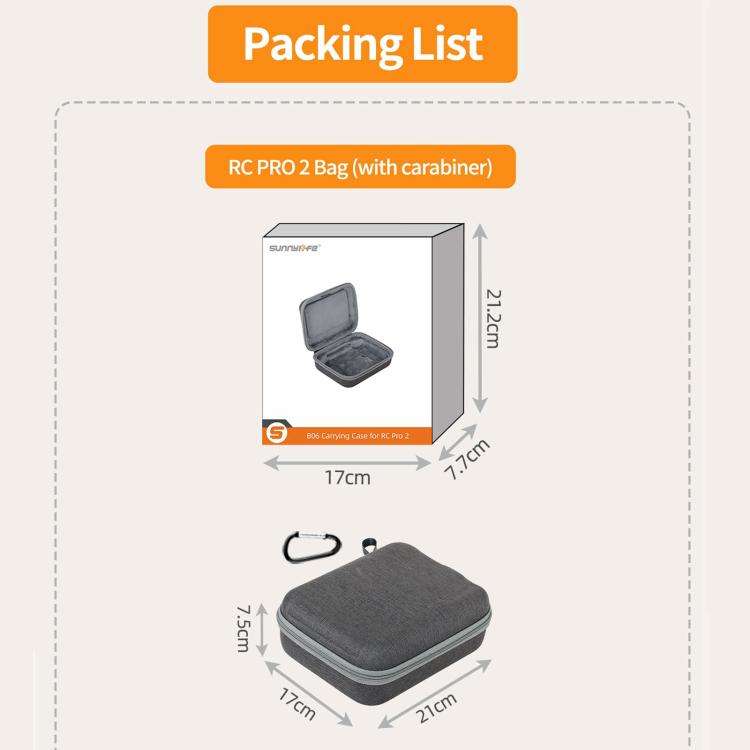 For DJI RC Pro 2 Sunnylife Carrying Case Storage Bag (Grey)