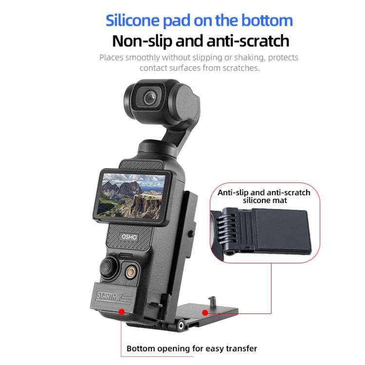 For DJI Osmo Pocket 3 STARTRC Folding Magnetic Mount Base Fixed Bracket (Black)