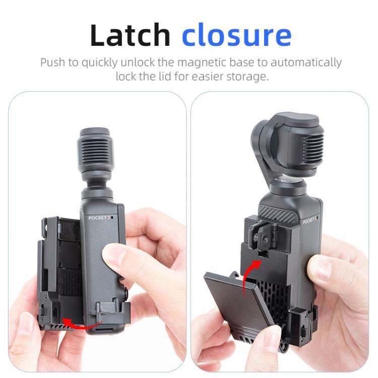 For DJI Osmo Pocket 3 STARTRC Folding Magnetic Mount Base Fixed Bracket (Black)