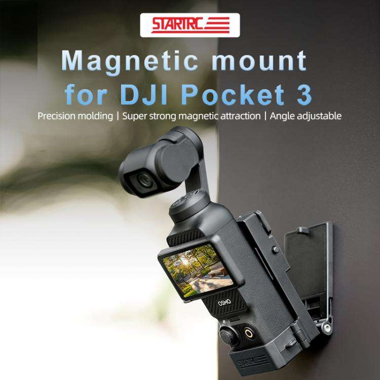 For DJI Osmo Pocket 3 STARTRC Folding Magnetic Mount Base Fixed Bracket (Black)