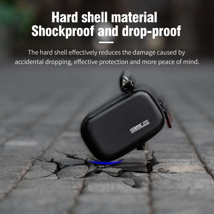 For DJI MIC 2 STARTRC Diamond Texture PU Portable Carry Case with Carabiner & Strap (Black)