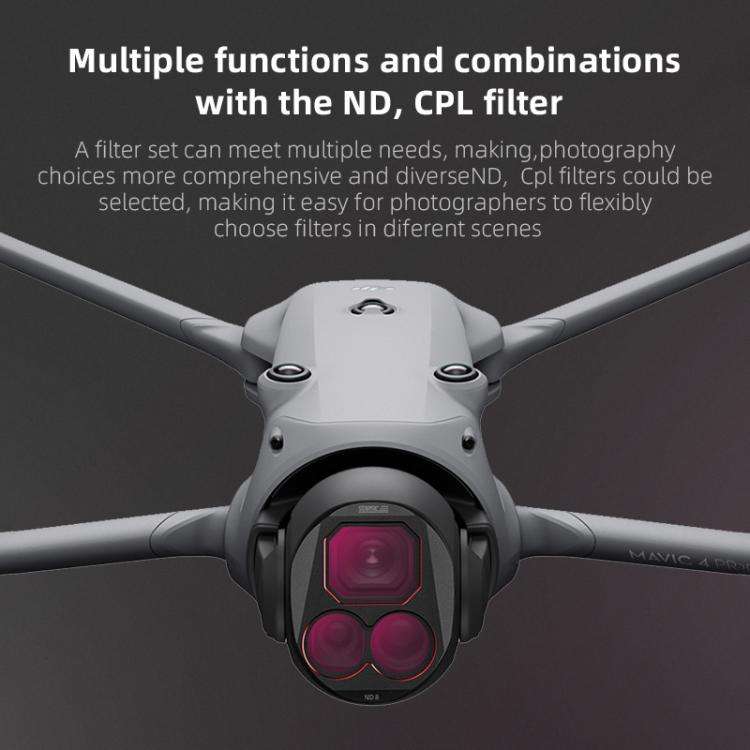 For DJI Mavic 4 Pro STARTRC 4 in 1 CPL ND8 ND32 ND64 Lens Filter Kit