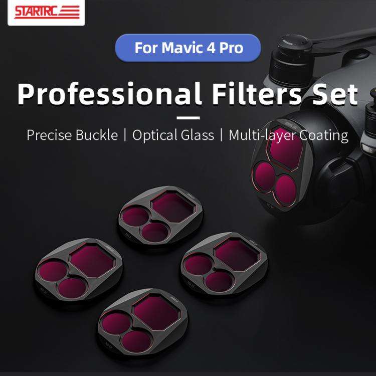 For DJI Mavic 4 Pro STARTRC 4 in 1 ND8 ND16 ND32 ND64 Lens Filter Kit