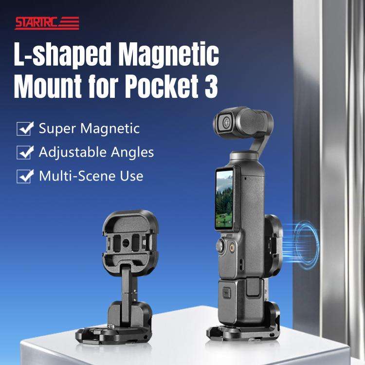 For DJI Osmo Pocket 3 STARTRC Metal L-shaped Expansion Bracket (Black)