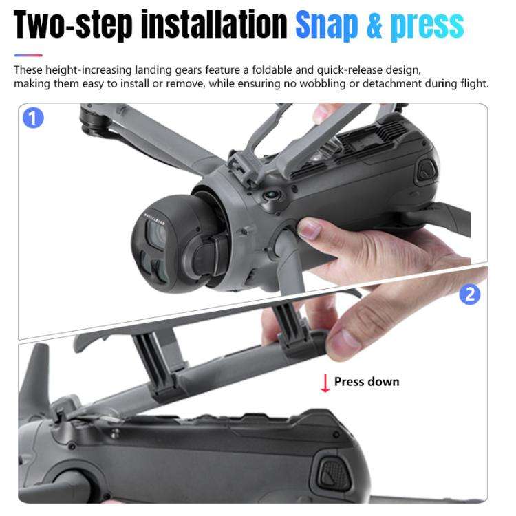 For DJI Mavic 4 Pro STARTRC Sled Anti-fall Anti-dirt Heightened Landing Gear Training Rack (Grey)
