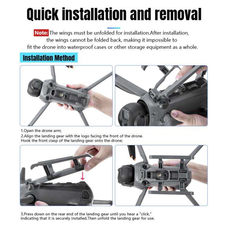 For DJI Mavic 4 Pro STARTRC Sled Anti-fall Anti-dirt Heightened Landing Gear Training Rack (Grey)