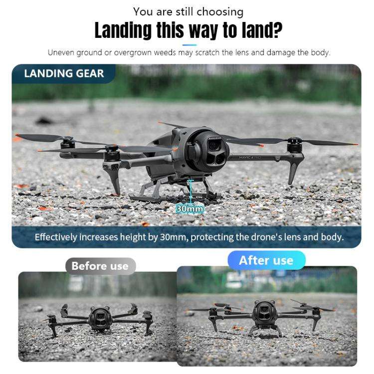 For DJI Mavic 4 Pro STARTRC Sled Anti-fall Anti-dirt Heightened Landing Gear Training Rack (Grey)