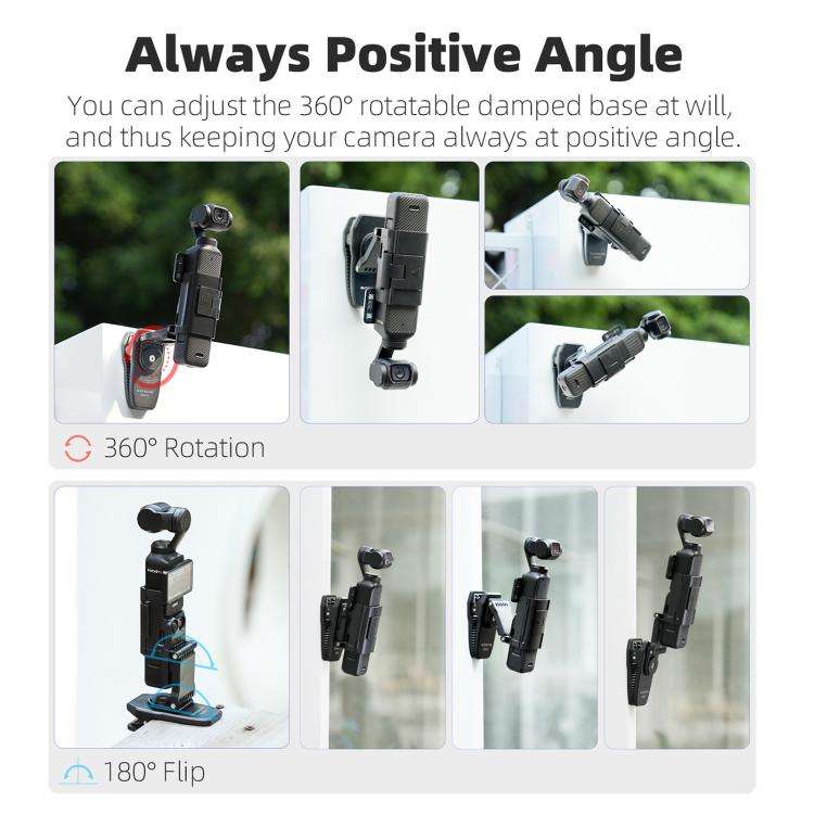 For DJI Osmo Pocket 3 Sunnylife Stretchable Backpack Clip Rotatable Magnetic Mount Action Camera ...