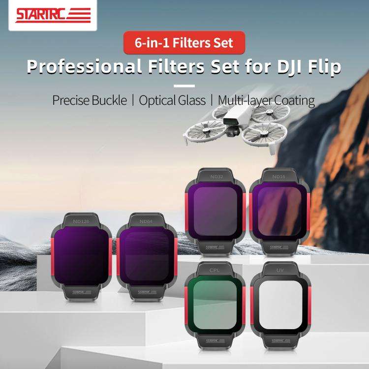 For DJI Flip STARTRC 6 in 1 ND16 ND32 ND64 ND128 CPL UV Lens Filter